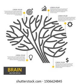 Infographics vector brain design. vector illustration.