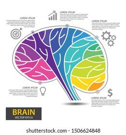 Infographics vector brain design. vector illustration.