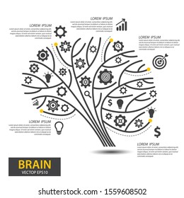 Infographics vector brain design. vector illustration.
