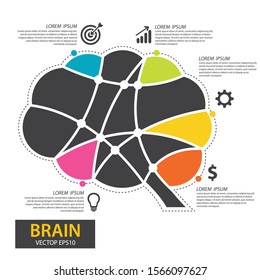 Infographics vector brain design. vector illustration.