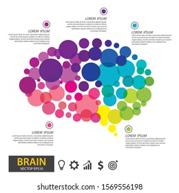 Infographics vector brain design. vector illustration.