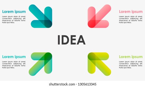 Infographics vector design can be used for workflow layout, diagram, annual report, web design. Business concept with 4 options, steps, processes or titles.