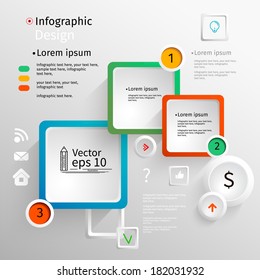 Infographics vector design template, 3D vector