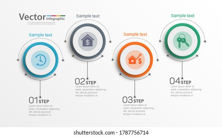Infographics vector design  template  with 4 options, steps or processes, can be used for workflow layout, diagram, annual report, web design.