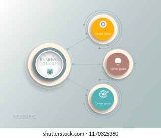Infographics vector design template with circle label design.Vector illustration business concept,  with icon ,3 step.Infographic element for workflow layout, diagram, web design.