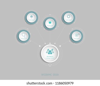 Infographics vector design template with circle label design.Vector illustration business concept,  with icon ,5 steps.Infographic element for workflow layout, diagram, web design.