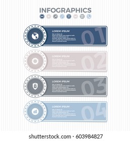 Infographics vector design template. Creative style. Useful for business and financial report. Abstract infographics number options template. Vector illustration.