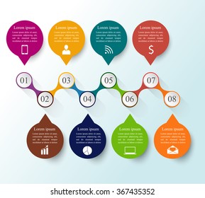 Infographics vector design template with dream clouds, text and icons. Can be used for workflow layout, diagram,  web design