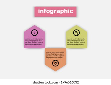 Infographics vector design template icon for illustration. Planning timeline infographics design vector template with 3 options. Creative concept plan used for web banner, diagram, layout, workflows.