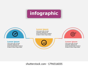 Infographics vector design template icon for illustration. Planning timeline three steps infographics design vector template. Creative concept planning used for web banner, diagram, layout, workflows.