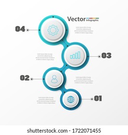 Infographics vector design template with icons and 4 steps