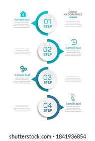 Infographics vector design template with icons and 4 steps