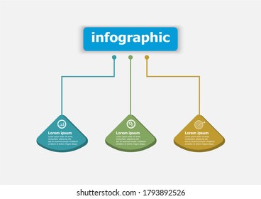 Infographics vector design template for illustration. Planning timeline infographics design vector template with 3 options. Creative concept planning used for web banner, diagram, layout, workflows.
