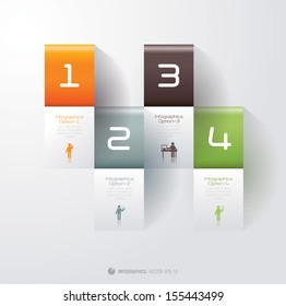 Infographics vector design template. Modern business step origami style options banner can be used for workflow layout, diagram, number options, step up options, web template.
