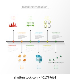 Infographics vector design template. Timeline. Business line chart infographic. Business report creative marketing. Business success.