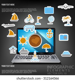Infographics vector design template. and travel icons
