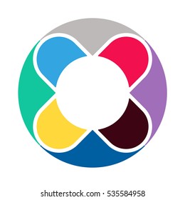 Infographics. Vector diagram. The pattern of a pie chart of the eight colored sections.