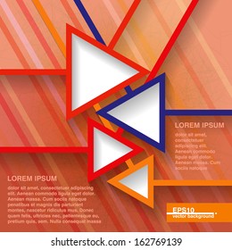 Infographics vector geometrical abstract background with vintage triangles. Eps10