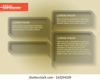 Infographics vector geometrical abstract background with transparent grunge speech bubbles with shadows. Eps10