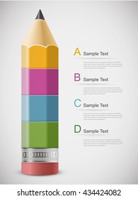 Infographics vector illustration with pencil.