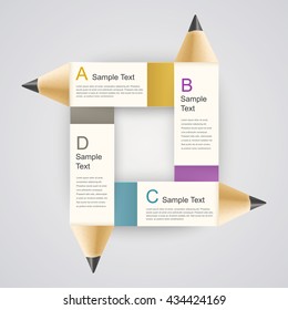 Infographics vector illustration with pencil.