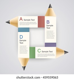 Infographics vector illustration with pencil.