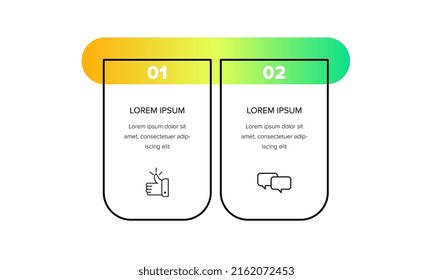 Infographics. Vector Infographic design template with icons and 2 numbers options or steps. Can be used for process diagram, presentations, workflow layout, banner, flow chart, info graph.