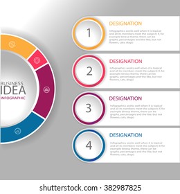 Infographics. Vector Infographic report template made from lines and icons