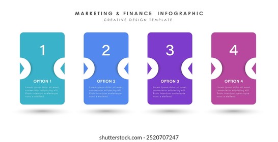 Infografía. Diseño de Plantilla de infografía de Vector con 4 opciones o pasos. Se puede utilizar para diagramas de proceso, presentaciones, diseños de flujo de trabajo, Anuncio.
