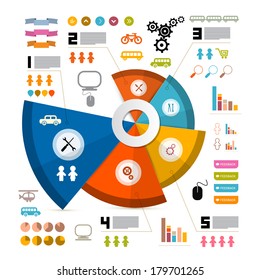 Infographics Vector Layout with Icons - Elements 