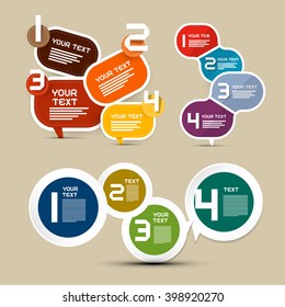 Infographics Vector Layout with Paper Labels - Tags
