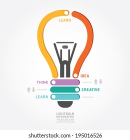 infographics vector lightbulb design diagram line style template.