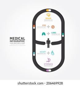 infographics vector medical capsule design diagram line style template