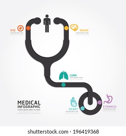 infographics vector medical design stethoscope diagram line style template