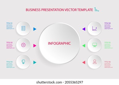 Plantilla vectorial de infografías para presentaciones de negocios. Ilustración de color.