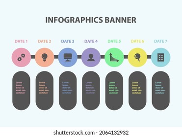 Plantilla vectorial de infografías para presentaciones de negocios. Ilustración de color.
