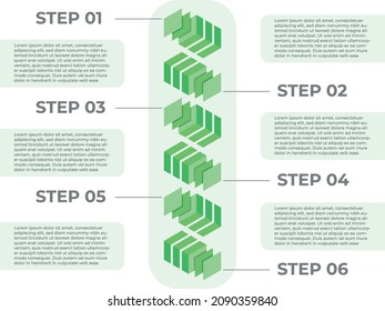 Infografik, Vektorgrafik-Vorlagendesign - Schritte 6 Schritte