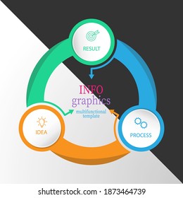 Infographics. Vector template with pictograms for business and finance flowcharts, websites, banners and presentations. Flat style