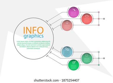 Infographics. Vector template with pictograms for business and finance flowcharts, websites, banners and presentations. Flat style