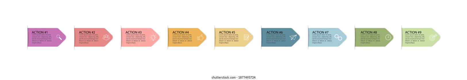 Infographics. Vector template with pictograms for business and finance flowcharts, websites, banners and presentations. Flat style