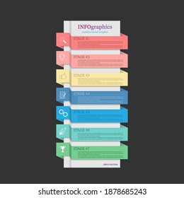 Infographics. Vector template with pictograms for business and finance flowcharts, websites, banners and presentations. Flat style