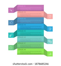 Infographics. Vector template with pictograms for business and finance flowcharts, websites, banners and presentations. Flat style