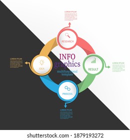 Infographics. Vector template with pictograms for business and finance flowcharts, websites, banners and presentations. Flat style