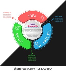 Infographics. Vector template with pictograms for business and finance flowcharts, websites, banners and presentations. Flat style