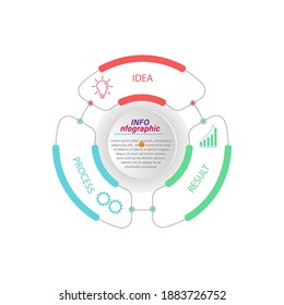 Infographics. Vector template with pictograms for business and finance flowcharts, websites, banners and presentations. Flat style