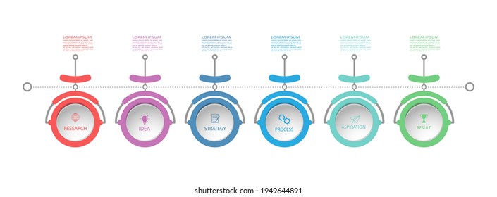 Infographics. Vector template with pictograms for business and finance flowcharts, websites, banners and presentations. Flat style