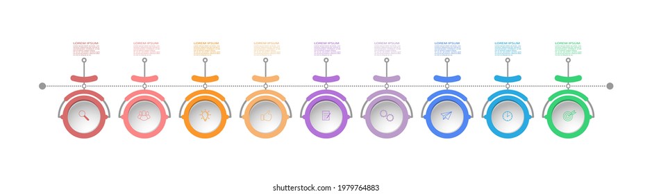 Infographics. Vector template with pictograms for business and finance flowcharts, websites, banners and presentations. Flat style