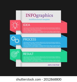Infographics. Vector template with pictograms for business and finance flowcharts, websites, banners and presentations. Flat style