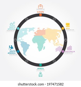 infographics vector world business concept design diagram line style template