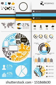 Infographics vectors, charts and infomation elements